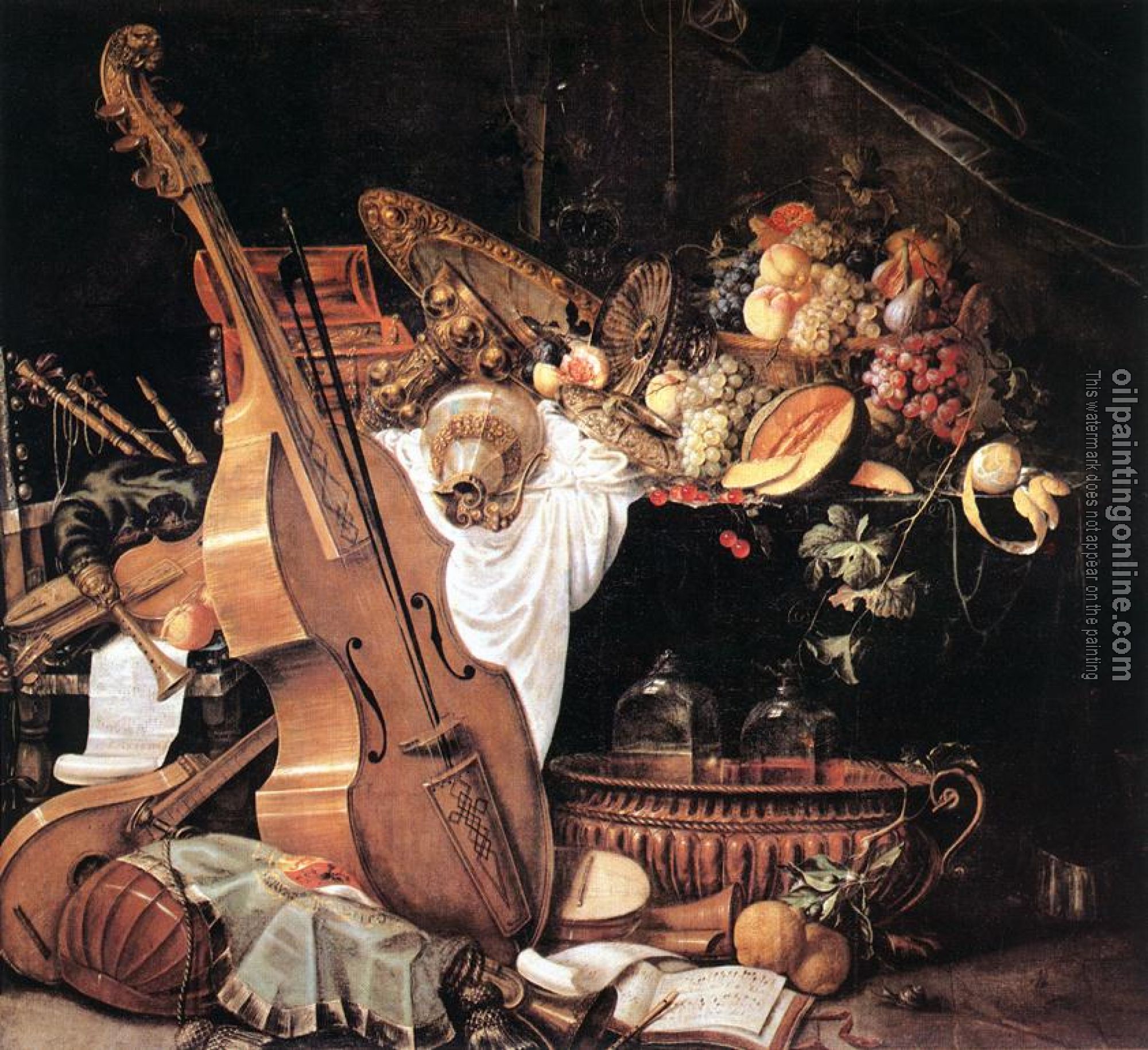 Heem, Cornelis de - Vanitas Still-Life with Musical Instruments